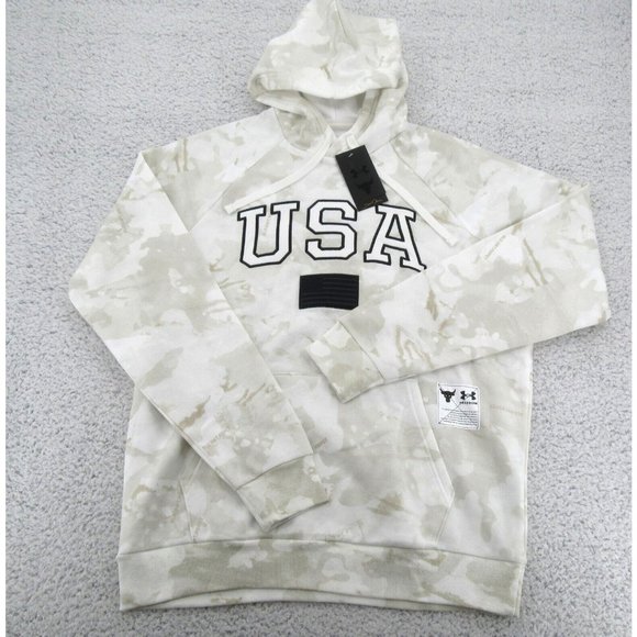 Under Armour Project Rock Veterans USA Camo Hoodie Mens Size XL NEW - Picture 2 of 14